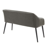 Lumisource Shelton Contemporary Bench in Black Metal Legs & Charcoal Faux Leather