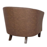 Lumisource Shelton Contemporary Club Chair in Brown Faux Leather