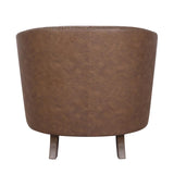 Lumisource Shelton Contemporary Club Chair in Brown Faux Leather