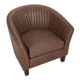 Lumisource Shelton Contemporary Club Chair in Brown Faux Leather