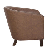 Lumisource Shelton Contemporary Club Chair in Brown Faux Leather