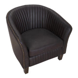 Lumisource Shelton Contemporary Club Chair in Dark Brown Faux Leather