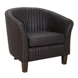 Lumisource Shelton Contemporary Club Chair in Dark Brown Faux Leather