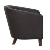 Lumisource Shelton Contemporary Club Chair in Dark Brown Faux Leather