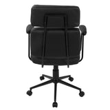 Lumisource Sigmund Contemporary Adjustable Office Chair in Black Faux Leather