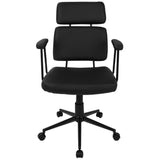 Lumisource Sigmund Contemporary Adjustable Office Chair in Black Faux Leather