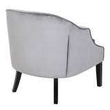 Lumisource Sofia Contemporary Accent Chair in Silver Velvet