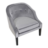 Lumisource Sofia Contemporary Accent Chair in Silver Velvet