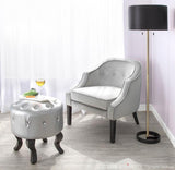 Lumisource Sofia Contemporary Accent Chair in Silver Velvet