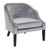 Lumisource Sofia Contemporary Accent Chair in Silver Velvet