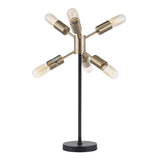 Lumisource Spark Contemporary Table Lamp in Black and Antique Brass