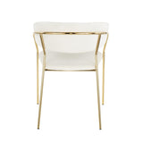 Lumisource Tania Contemporary-Glam Chair in Gold Metal with White Velvet - Set of 2