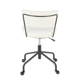 Lumisource Tania Contemporary Task Chair in Black Metal and Cream Velvet