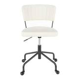 Lumisource Tania Contemporary Task Chair in Black Metal and Cream Velvet