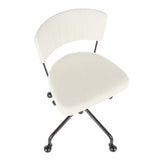 Lumisource Tania Contemporary Task Chair in Black Metal and Cream Velvet