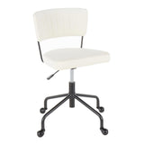 Lumisource Tania Contemporary Task Chair in Black Metal and Cream Velvet