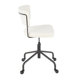 Lumisource Tania Contemporary Task Chair in Black Metal and Cream Velvet