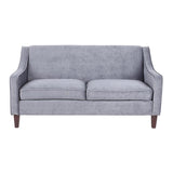 Lumisource Telluride Contemporary Sofa in Espresso Wood and Blue Fabric