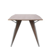 Lumisource Tetra Contemporary Dining Table in Walnut Wood and Stainless Steel