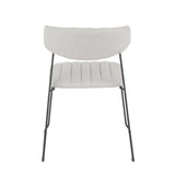 Lumisource Thomas Contemporary Chair in Black Metal and Light Grey Fabric - Set of 2