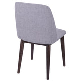 Lumisource Tintori Contemporary Dining Chair in Walnut and Light Grey Fabric - Set of 2