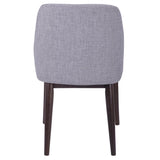 Lumisource Tintori Contemporary Dining Chair in Walnut and Light Grey Fabric - Set of 2