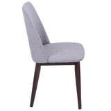 Lumisource Tintori Contemporary Dining Chair in Walnut and Light Grey Fabric - Set of 2