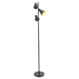 Lumisource Tres Industrial Floor Lamp in Black and Gold