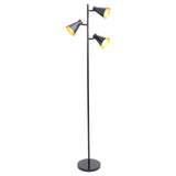 Lumisource Tres Industrial Floor Lamp in Black and Gold