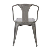 Lumisource Waco Industrial Chair in Clear Brushed Silver Metal - Set of 2