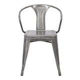 Lumisource Waco Industrial Chair in Clear Brushed Silver Metal - Set of 2