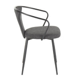 Lumisource Waco Industrial Upholstered Chair in Black Metal and Dark Grey Fabric.