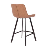 Lumisource Wayne Industrial 26" Counter Stool in Black and Brown - Set of 2