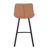 Lumisource Wayne Industrial 26" Counter Stool in Black and Brown - Set of 2