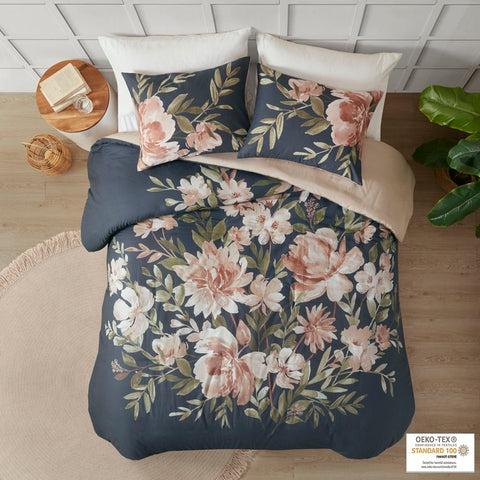 Madison Park Camillia 3 Piece Cotton Duvet Cover Set - Full/Queen