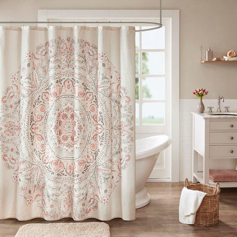 Madison Park Elise Cotton Printed Shower Curtain 72x72"