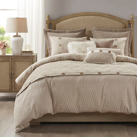 Madison Park Grace Geometric Jacquard Comforter Set - King