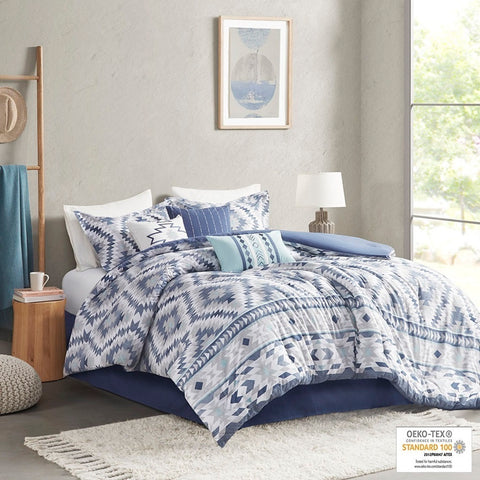 Madison Park Harding 7 Piece Cotton Comforter Set - Cal King