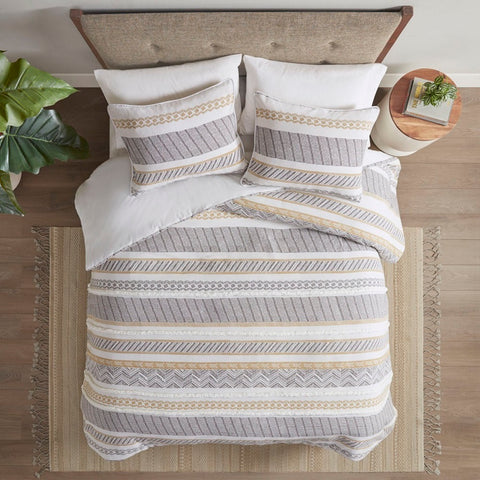 Madison Park Newton 3 Piece Cotton Printed Duvet Cover Set - Full/Queen