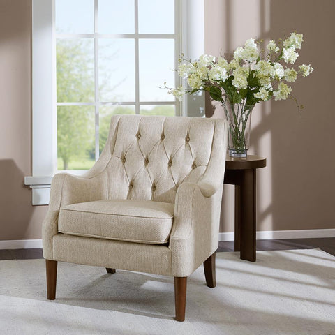 Madison Park Qwen Button Tufted Accent Chair See below