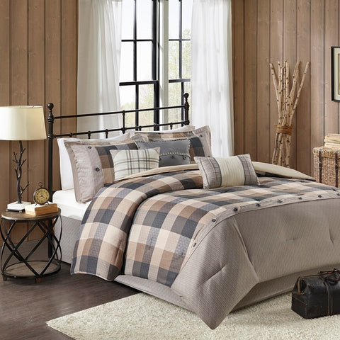 Madison Park Ridge 7 Piece Herringbone Comforter Set - King