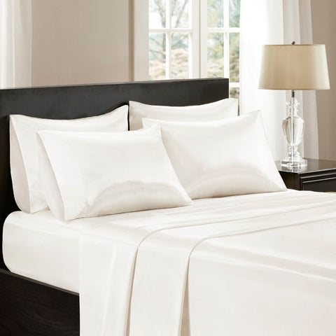 Madison Park Satin Wrinkle-Free Luxurious 6-Piece Sheet Set - Cal King