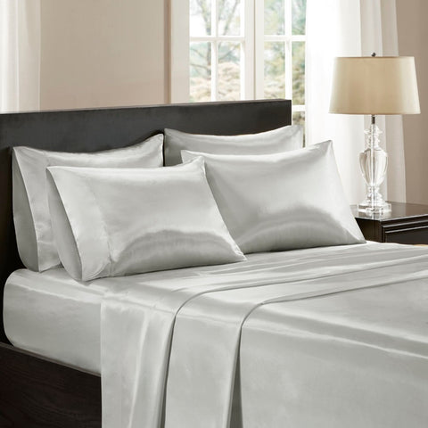 Madison Park Satin Wrinkle-Free Luxurious 6-Piece Sheet Set - King