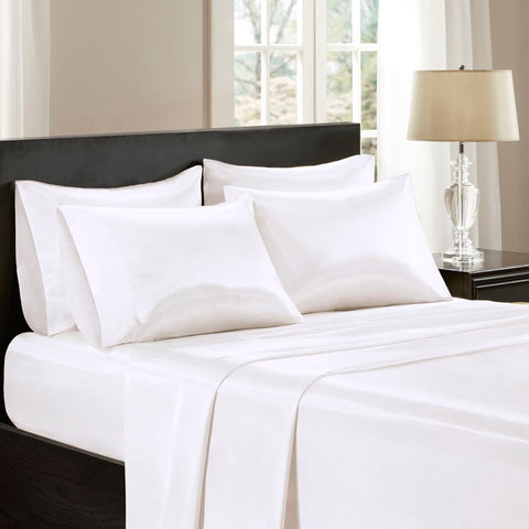 Madison Park Satin Wrinkle-Free Luxurious 6-Piece Sheet Set - King