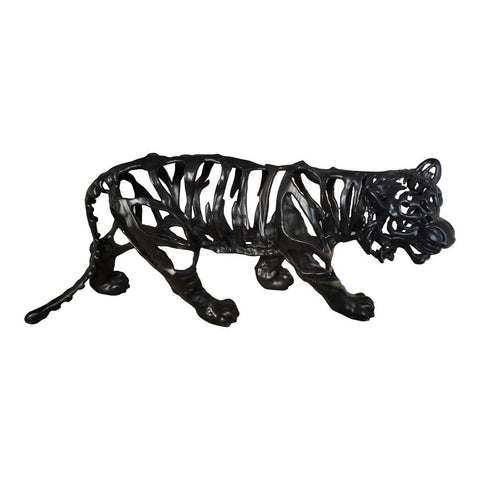 Moes Home Tiger Stripes Statue Large Black