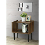 OS Home and Office Model 41301 Mid Century Modern End Table with Wood Legs