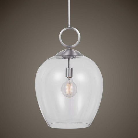 Uttermost Uttermost Calix Nickel 1 Light Glass Pendant