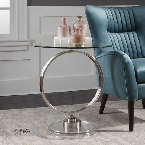 Uttermost Uttermost Dixon Brushed Nickel Accent Table