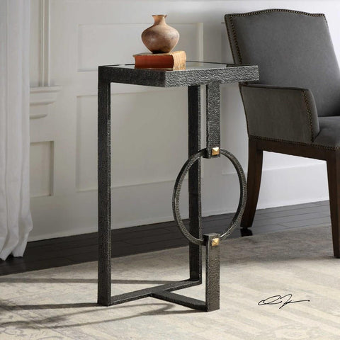Uttermost Uttermost Hagen Burnished Steel Accent Table