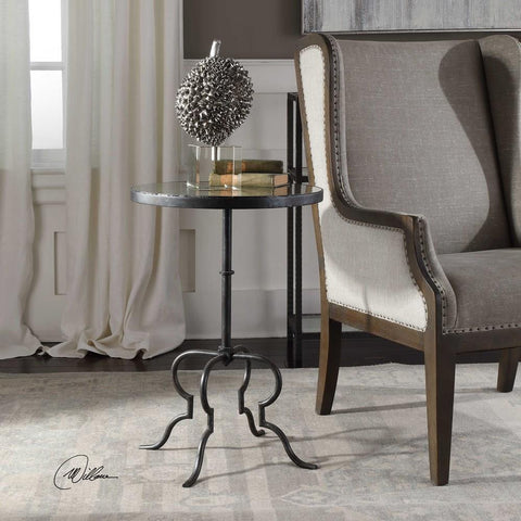Uttermost Uttermost Janine Aged Black Accent Table